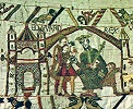 Св. Эдуард Исповедник. Фрагмент гобелена из Байё. Кон. XI в. (Музей Байё, Франция)