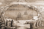 Петропавловская гавань. Гравюра к 1-му изданию книги С. Н. Крашенникова «Описание Земли Камчатки». XVIII в. (РГБИ)