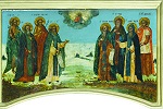 Избранные святые. Икона. Кон. XVIII — нач. XIX в. (ц. во имя блгв. царевича Димитрия на поле в Угличе)