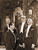 Квартет Н. Н. Кедрова-младшего в соборе св. Александра Невского в Париже: Н. А. Кириченко, М. Ганиотис, Н. Н. Кедров-младший, Ф. Бенузильо. Фотография. 50-е гг. XX в.