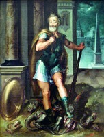 Кор. Генрих IV в образе Геркулеса, попирающего гидру, Католическую лигу. Ок. 1600 г. Мастерская худож. Т. Дюбрёйя (Лувр, Париж)