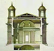 Церковь в честь Смоленской иконы Божией Матери в Пулкове. Вариант с 4 башнями. Поперечный разрез. Чертеж Дж. Кваренги (Городская б-ка им. А. Маи в Бергамо, Италия)