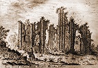 Развалины Феодоровского мон-ря. Копия XVIII в. с рисунка А. ван Вестерфельда. (ок. 1651)