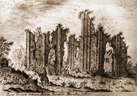 Развалины Феодоровского мон-ря. Копия XVIII в. с рисунка А. ван Вестерфельда. (ок. 1651)