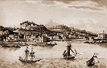 Аргостолион — столица Кефалинии. Гравюра из кн.: A. Grasset. Saint-Sauveur voyage historique, littéraire et pittoresque dans les isles et possessions ci-devant vénitiennes du Levant. Paris, 1798