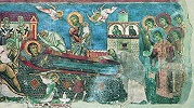Фрагмент сцены \"Успение Пресв. Богородицы\". Роспись ц. Пресв. Богородицы Мавриотиссы близ Кастории. Нач. XII в.
