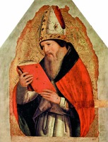 Блж. Августин. Икона из полиптиха. 1472–1473 гг. Худож. Антонио да Мессина (Национальный музей, Палермо)