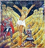 Распятие ап. Андрея Первозванного. Роспись ц. свт. Николая Чудотворца «тис Феологинас», Кастория. Кон. XV в.