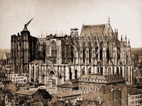 Строительство кафедрального собора в Кёльне. Фотография. 1855 г.
