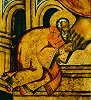 Свт. Киприан, митр. Киевский и всея Руси. Фрагмент иконы «Спас митрополита Киприана». Кон. XIV — нач. XV в., ок. 1700 г. (ГММК)