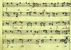 Поздняя киевская нотация. Ирмологион киевского Межигорского мон-ря. Запись кон. XVII в. (НБУВ ИР. Ф. 312. № 112/645 с. Л. 12 об.)
