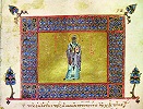 Сщмч. Киприан Карфагенский. Миниатюра из Слов свт. Григория Назианзина. XII в. (Ath. Pantokr. 6. Fol. 64a)