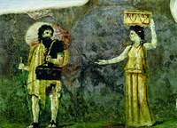 Кратет и Гиппархия (?). Роспись. I в. (Национальный Римский музей, Италия)