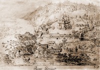 Межигорский мон-рь. Копия XVIII в. с рис. А. ван Вестерфельда. 1651 г.