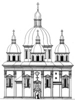 Чертеж церкви вмч. Георгия Победоносца. Литография. 1847 г. (ГПИБ)