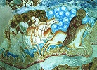 Апокалипсис. Небесное воинство. Фрагмент росписи свода паперти Успенского собора. 1650 г.