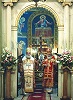 Патриарх Московский и всея Руси Кирилл и Патриарх Александрии и всей Африки Феодор II совершают Божественную литургию в патриаршем Благовещенском соборе Александрии, Египет. 11 апр. 2010 г.