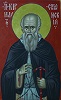Прп. Кирилл Сырьинский. Фрагмент иконы «Господь Вседержитель, с избранными карельскими преподобными». 2011 г. Иконописец И. И. Лапин (ц. Собора Сийских святых Антониева Сийского мон-ря)