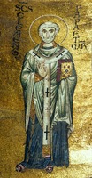 Сщмч. Климент, еп. Римский. Мозаика собора Санта-Мария-Нуова в Монреале, Сицилия. 1180–1190 гг.