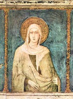 Католич. св. Клара Ассизская. Роспись в ц. Сан-Франческо в Ассизи. 1312–1318 гг. Худож. С. Мартини