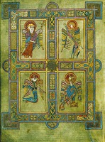 Символы евангеистов. Миниатюра из &quot;Книги из Келлса&quot;. VIII-IX вв. (Dublin. Trinity College. A. 1. 6 (58). Fol. 27 r)