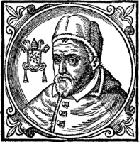 Климент VIII, папа Римский. Гравюра. 1600 г. (Sacchi. Vitis pontificum. 1626) (РГБ)
