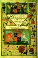 Титульный лист кн. «Assertio septem sacramentorum» (Vat. lat. 3731). 1521 г.