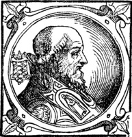 Климент II, папа Римский. Гравюра. 1600 г. (Sacchi. Vitis pontificum. 1626) (РГБ)