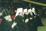 Патриарх Алексий II и архипастыри РПЦ на Юбилейном Архиерейском Соборе РПЦ. Авг. 2000 г. 