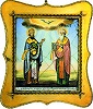 Равноапостольные Кирилл и Мефодий. Эмалевая икона. Кон. XIX — нач. XX в. (ЦАК МДА)