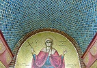 Нмц. Киранна. Мозаика над входом в ц. нмц. Киранны в Оссе. 1992 г.