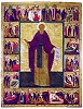 Прп. Кирилл Белозерский, в житии. Икона. Нач. XVI в. Москва. Мастерская Дионисия (ГРМ)