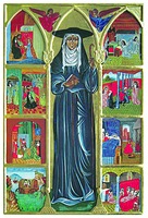 Католич. св. Колетта, с житием. Икона. XXI в. (аббатство Корби, Франция)