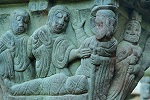 Воскрешение Лазаря. Рельеф капители Клуатра в аббатстве Сан-Хуан-де-ла-Пенья. Кон. XII в.