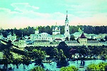 Введенская Оптина пустынь. Литография. Кон. XIX в.