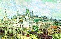 Расцвет Кремля. Всехсвятский мост. 1922 г. Худож. А. М. Васнецов (Музей истории г. Москвы)