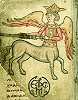Китоврас. Миниатюра из сб. мон. Евфросина. 90-е гг. XV в. (РНБ. КБ 111088. Л. 127)