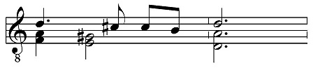Пример 3. Клаузула Франческо Ландини (XIV в.)