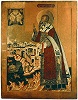 Сщмч. Климент, еп. Римский, с житием. Икона. 1-я пол. XVII в. (ПГХГ)