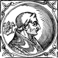 Климент III, папа Римский. Гравюра. 1600 г. (Sacchi. Vitis pontificum. 1626) (РГБ)