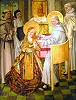 Св. Франциск Ассизский постригает св. Клару. Фрагмент полиптиха. Ок. 1500 г. Неизвестный мастер (Немецкий исторический музей в Берлине)
