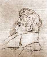 С. Киркегор. Рисунок Н. Х. Киркегора. 1838 г. (Королевская б-ка, Копенгаген)
