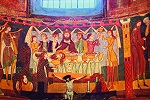 Пир Ирода. Роспись ц. св. Иоанна в мон-ре св. Иоанна Предтечи в Мюстаире (Швейцария). Ок. 800 г.– XV в.