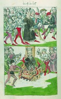 Казнь Яна Гуса. Миниатюра из «Хроники...» У. фон Рихенталя (Vindob. 3044. Fol. 81v). 20–30-е гг. XV в.