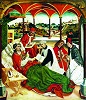 Св. Корбиниан на смертном одре. Худож. Я. Полак. Фрагмент алтаря из мон-ря Вайенштефан. 1484–1485 гг. (Старая Пинокотека, Мюнхен)