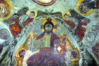 Христос на престоле. Фрагмент росписи ц. мон-ря св. Антония. 1232–1233 гг.