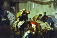 Католич. св. Камилло де Леллис спасает больных от наводнения. 1746 г. Худож. П. Г. Сюблейра (Музей Рима)