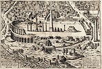 Ипподром. Гравюра Онуфрия Панвимио из кн.: «De ludis cireensibus». Veniee, 1600. (Б-ка Фолви Мемориал в ун-те Виллановы, США)