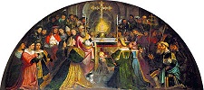 Месса свт. Григория I Великого. Роспись капеллы Св. Причастия в ц. св. Иоанна Евангелиста в Брешии. 1521–1524 гг. Худож. Дж. Романино 