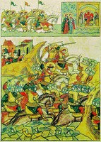 Ледовое побоище. Миниатюра Лицевого Летописного свода. 70-е гг. XVI в. (РНБ. F. IV. 233. Л. 938 об.)